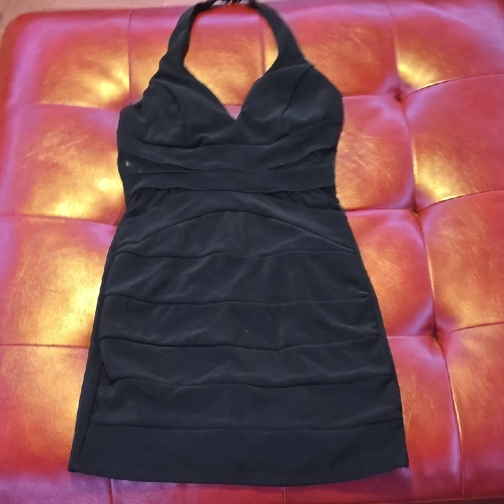 Elegant Black Halter Dress